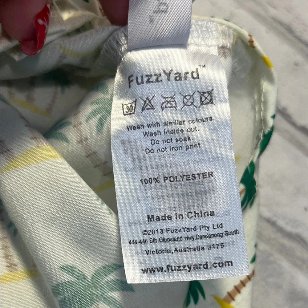 Fuzzyard size 2 small dog Palm Tree Print top shirt clothes pet outfit